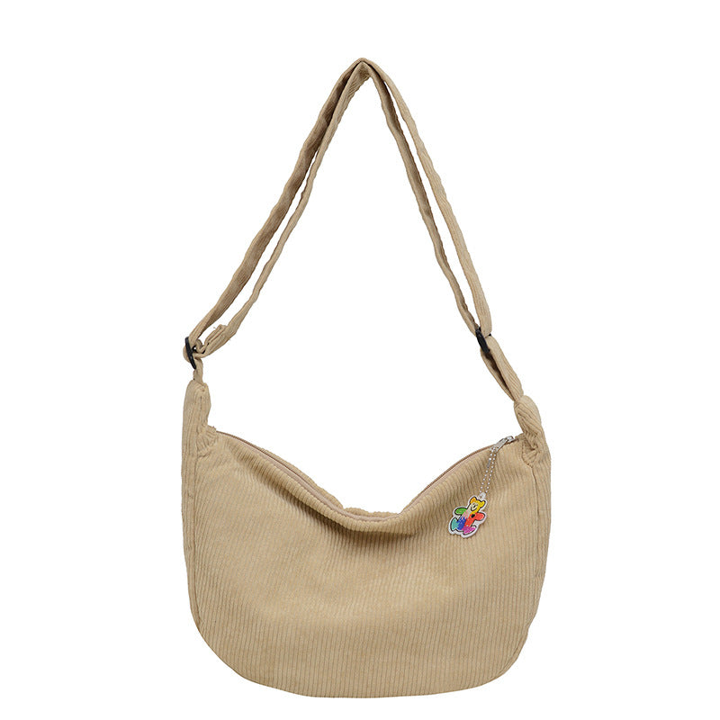 Lässige Baumwollcord Schultertasche