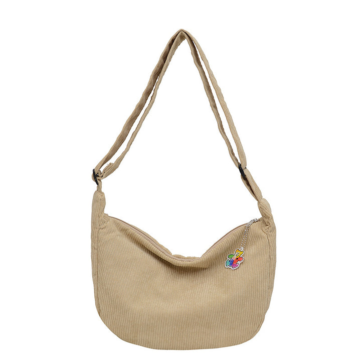 Lässige Baumwollcord Schultertasche