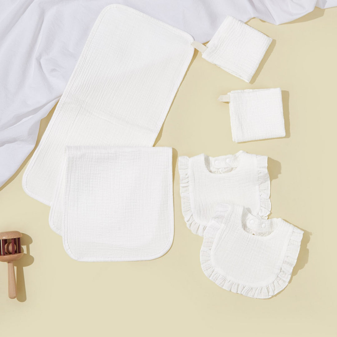 Weiches Musselin Baby Lätzchen und Wickelunterlage Set Karnz