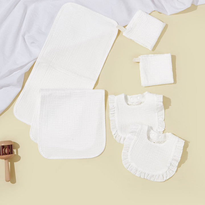 Weiches Musselin Baby Lätzchen und Wickelunterlage Set Karnz