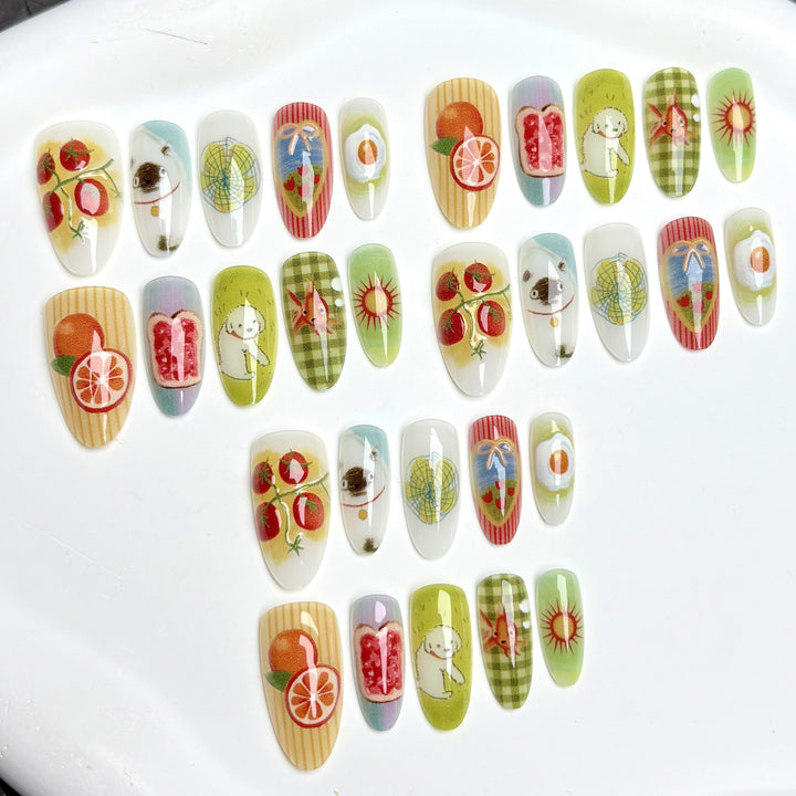 Verspielt Frucht-Thema Press-On Nagelset