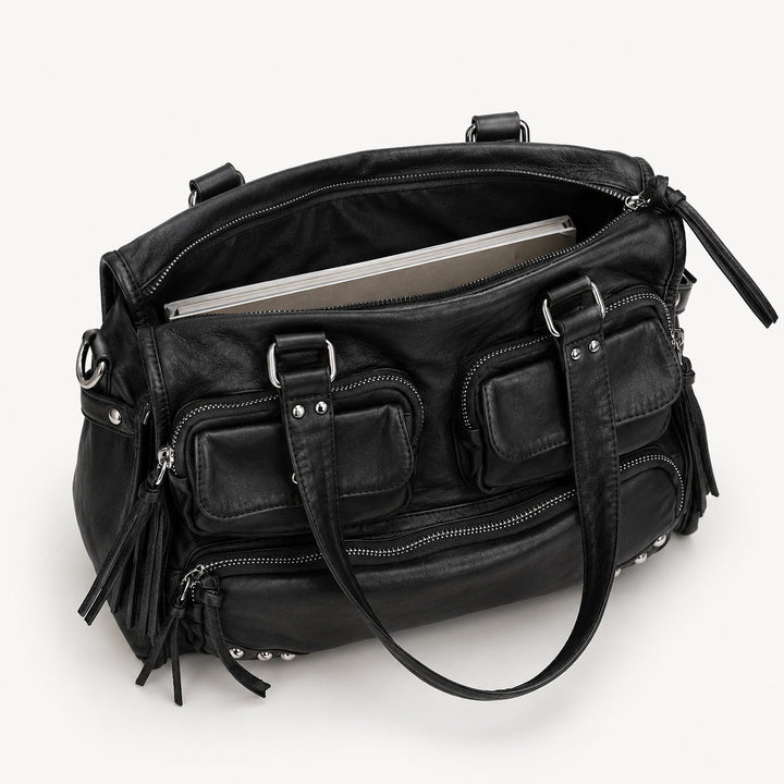 Multitaschen-Leder-Satteltasche