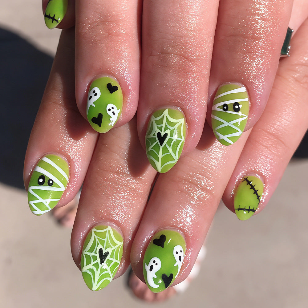 Verspieltes Halloween-Themen Druck-Nagelkunst-Set Karnz