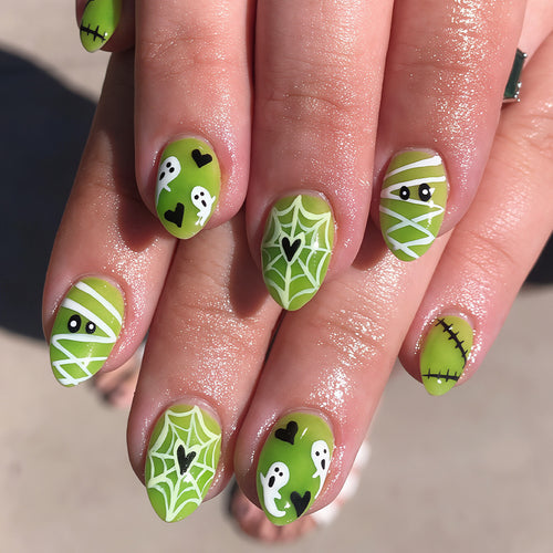Verspieltes Halloween-Themen Druck-Nagelkunst-Set Karnz