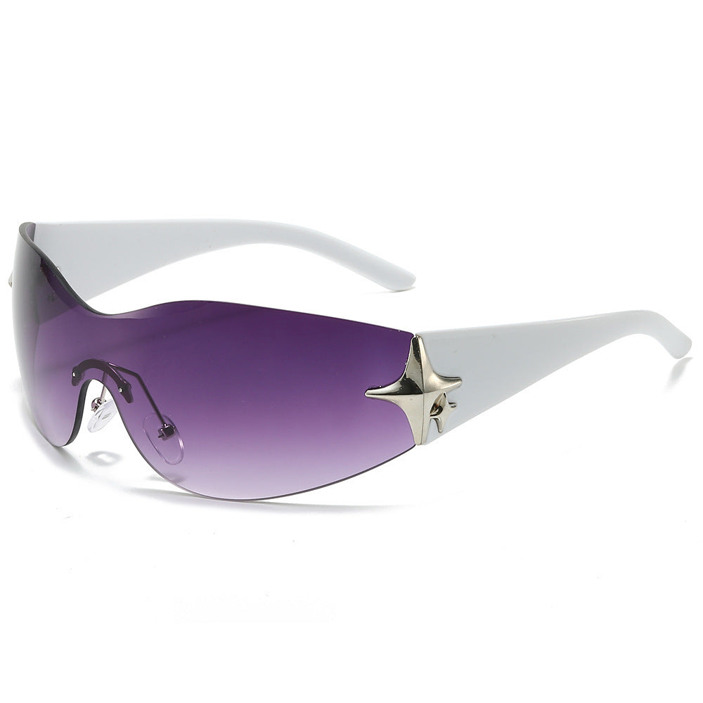 Futuristische Schildbrille mit metallischen Akzenten Karnz