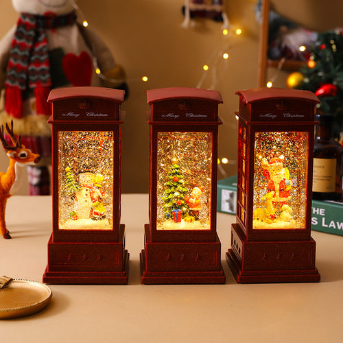 Nostalgische Weihnachtslaterne mit Schneemann-Motiv Karnz