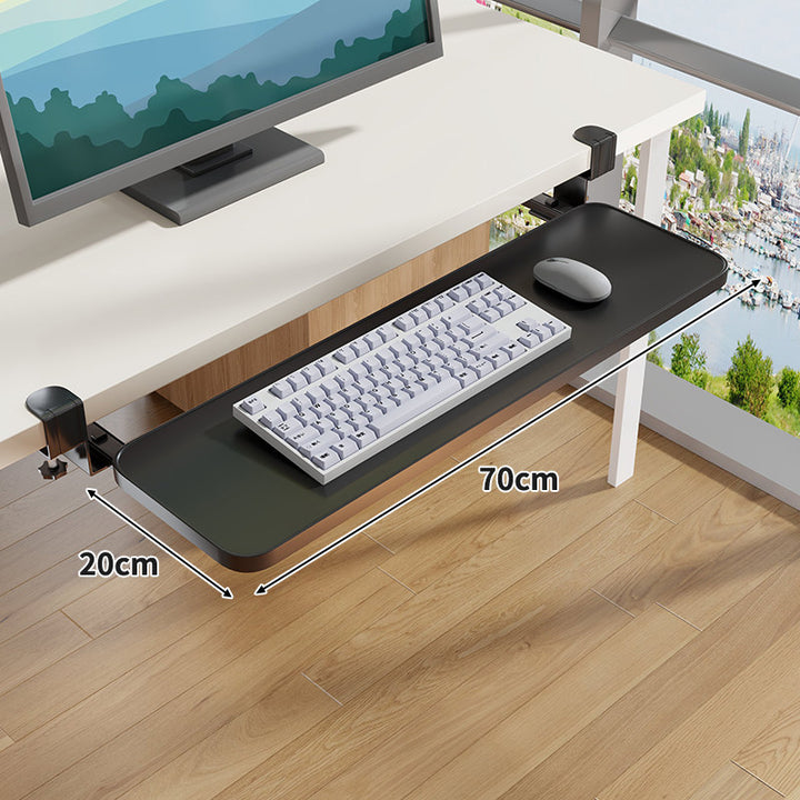 Clamp-Montierter Untertisch Verstellbarer Bambus Tastaturablage