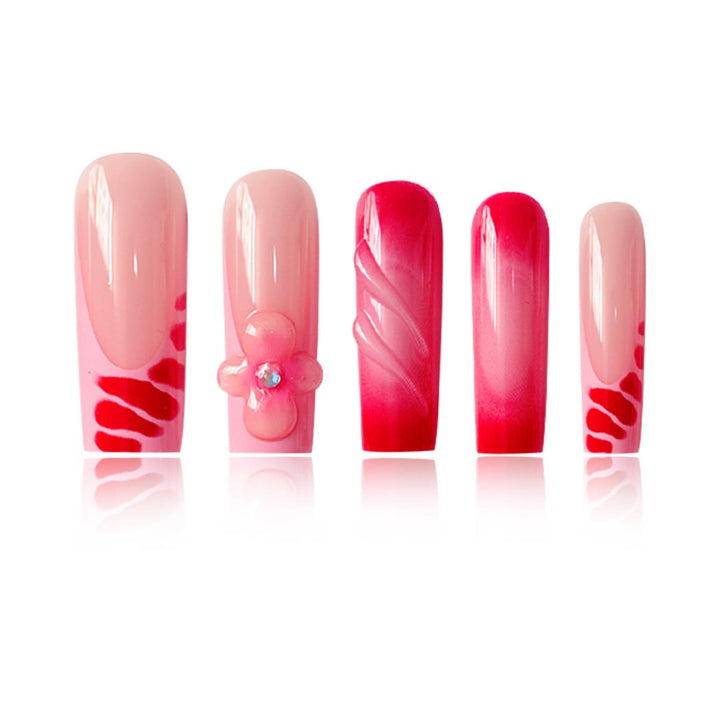 Glamorous Floral Press-On Nails Set Karnz