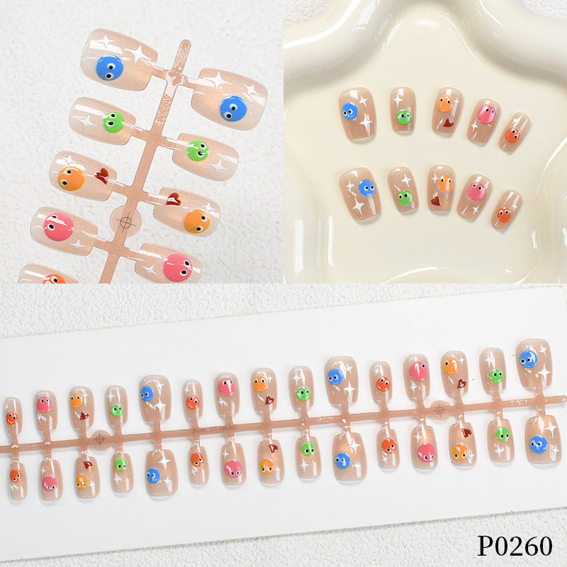 Verspieltes Cartoon-Fisch-Design Press-On Nagelset Karnz