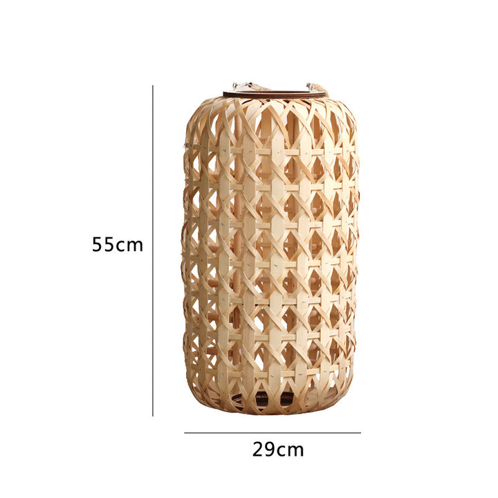 Elegante Laterne aus handgewebtem Naturmaterial Karnz