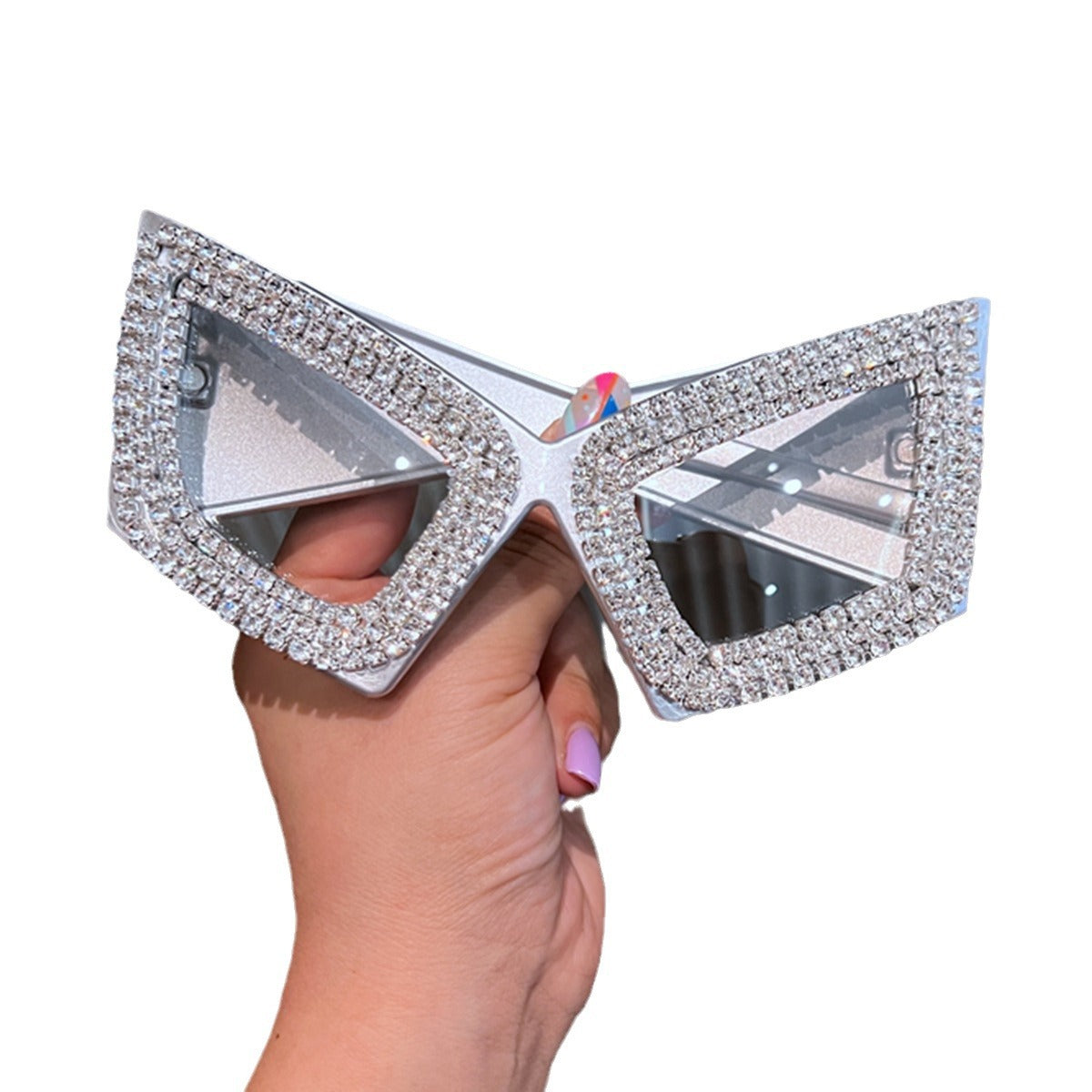 Damen cat-eye Sonnenbrille mit strassverziertem Rahmen Karnz