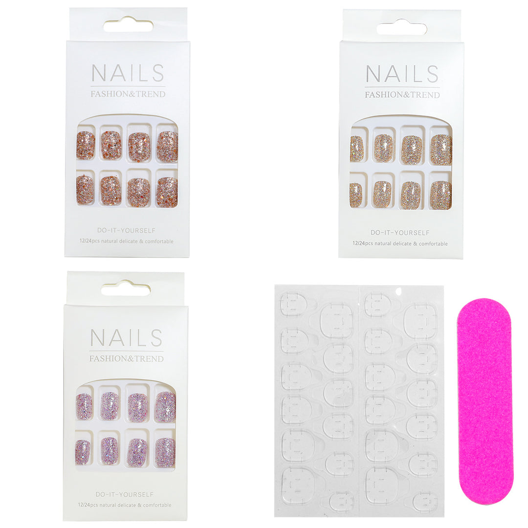 DIY Glitzer Effekt Press-On Nagel Set Karnz