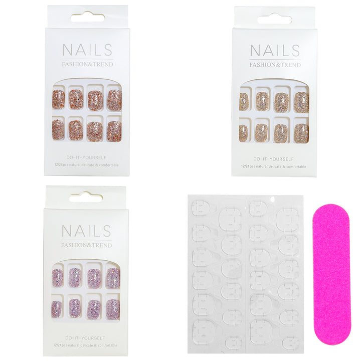 DIY Glitzer Effekt Press-On Nagel Set Karnz
