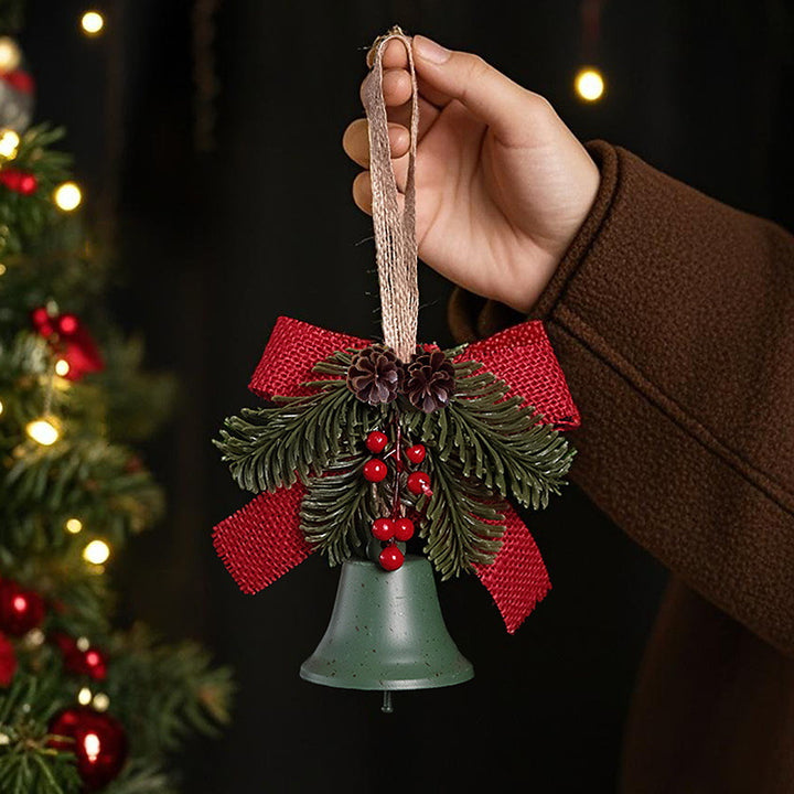Festliche Weihnachtsglocke mit Tannenzapfen-Dekoration Karnz