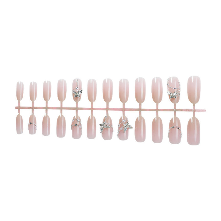Kristall-Verzierte Press-On Nagelset Karnz