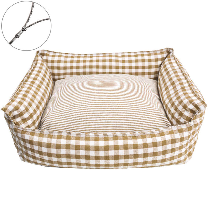 Stylisches Karomuster-Hundebett