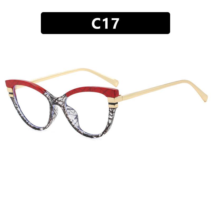 Damen Cat-Eye Sonnenbrille mit elegantem Kunststoffrahmen und goldenen Akzenten Karnz