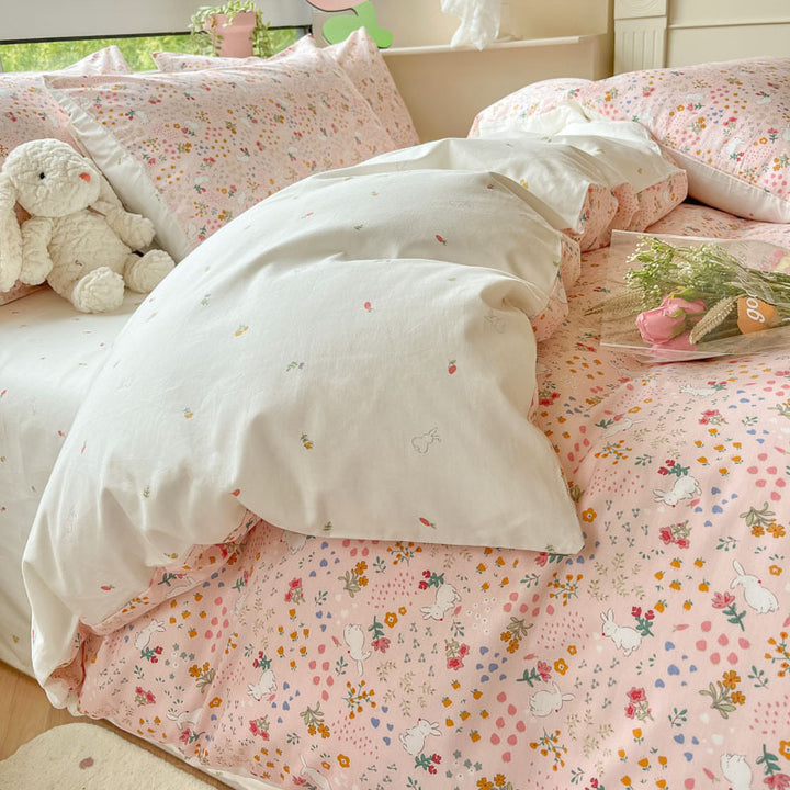Floral Print Bettbezug Set