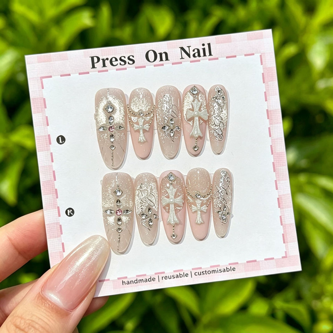 Anpassbare Glitter-Akzent Press-On Nägel