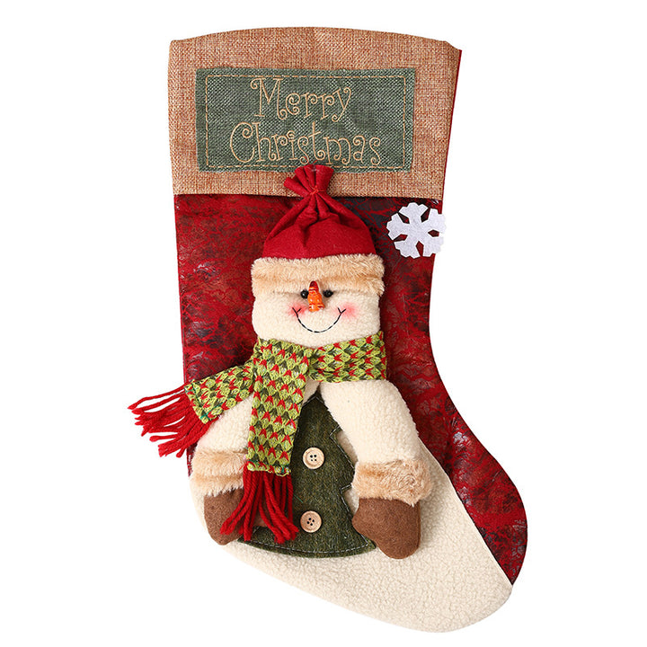 Festlicher Weihnachtsstrumpf mit liebevollen Santa-Motiven Karnz