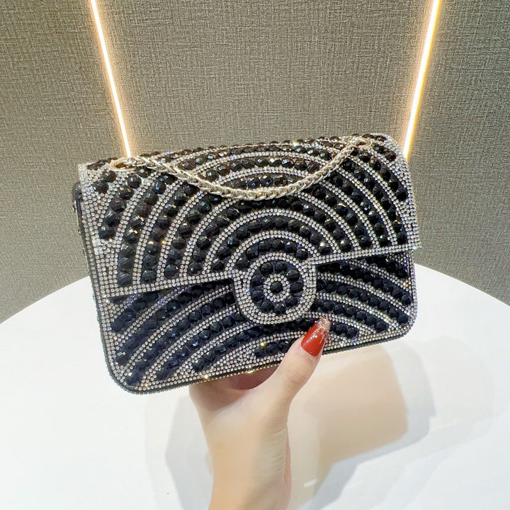 Glamouröse Kristallverzierte Abend-Clutch