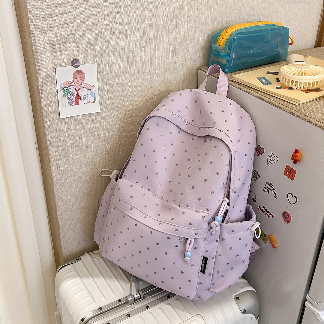 Verspielt Herz-Print Rucksack Karnz