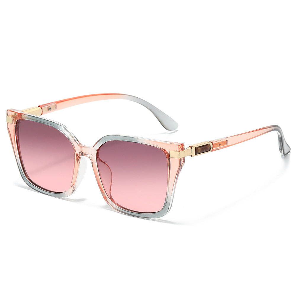 Oversized Quadratische Rahmen Sonnenbrillen mit goldenen Akzenten Karnz