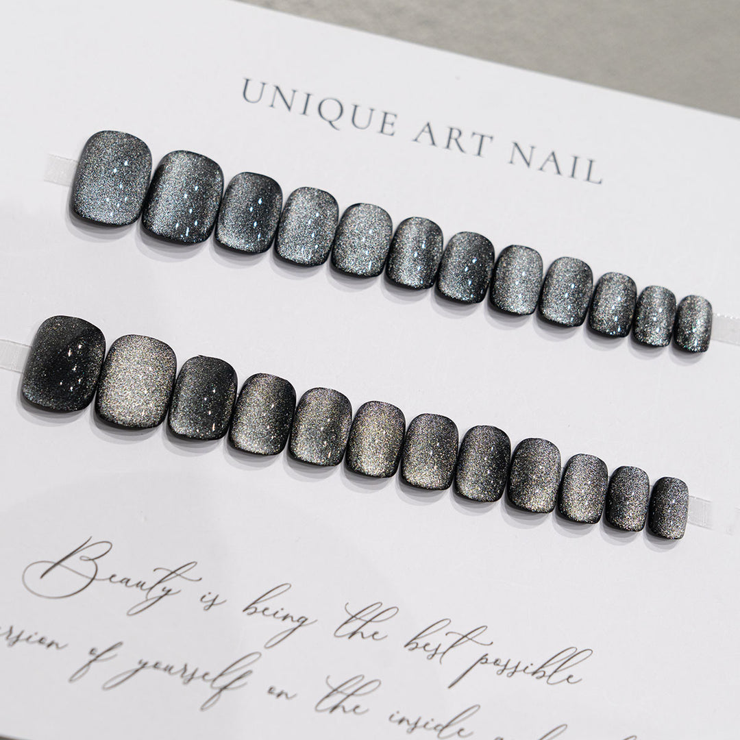 Press-On Nagelset mit Metallic-Finish