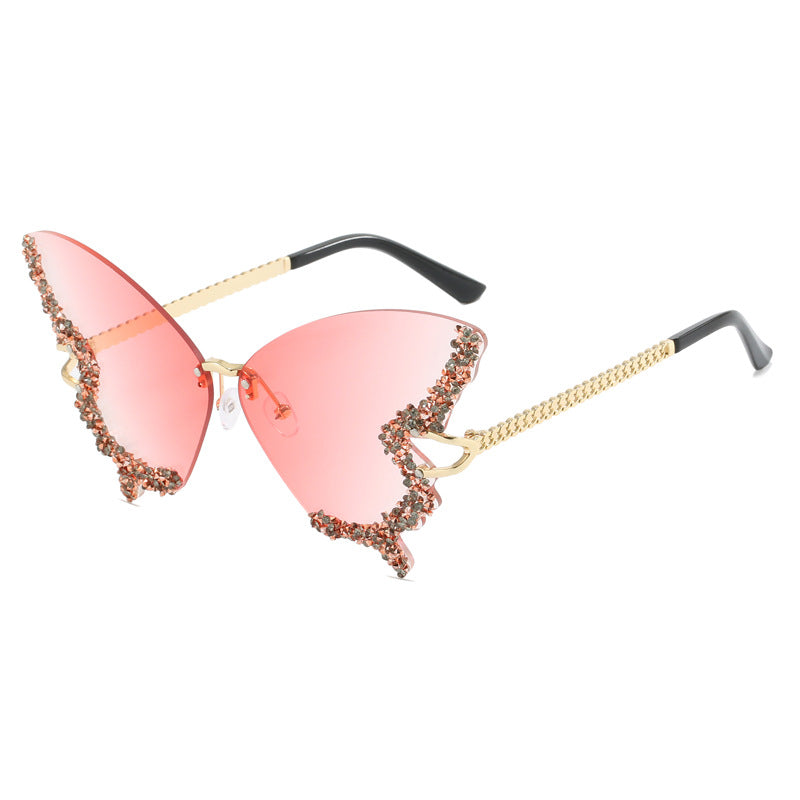 Damen extravagante Cats Eye Sonnenbrille mit funkelnden Akzenten Karnz