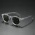 Damen Rund-Sonnenbrille mit transparentem Rahmen und reflektierenden Gläsern Karnz