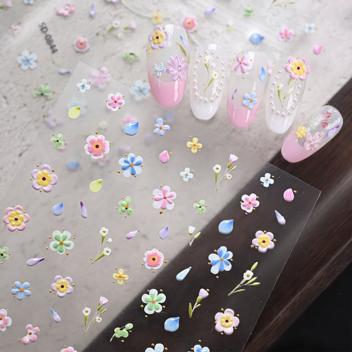 Blumen Nagelkunst Aufkleber