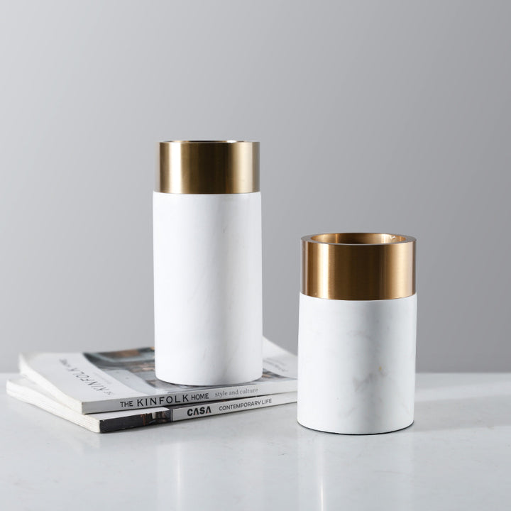 Stylischer Marmor- und Gold-Dekorhalter