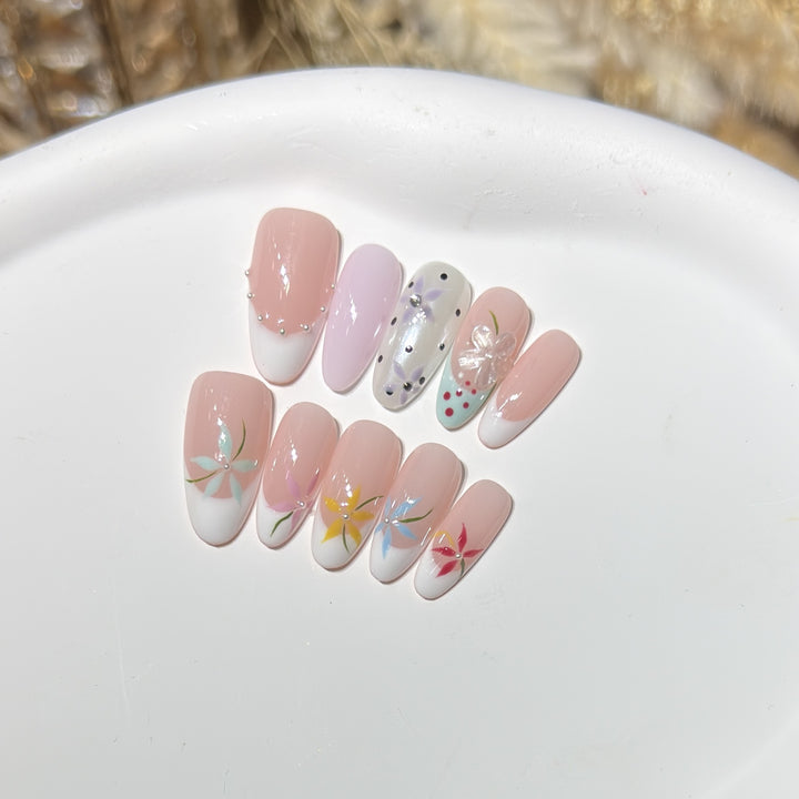 Floral Art Press-On Nail Set Karnz