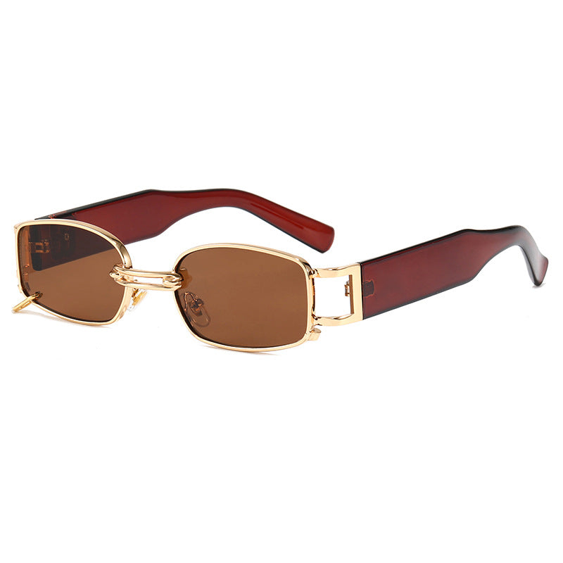 Damen modische rechteckige Sonnenbrille mit exklusivem Metallrahmen Karnz