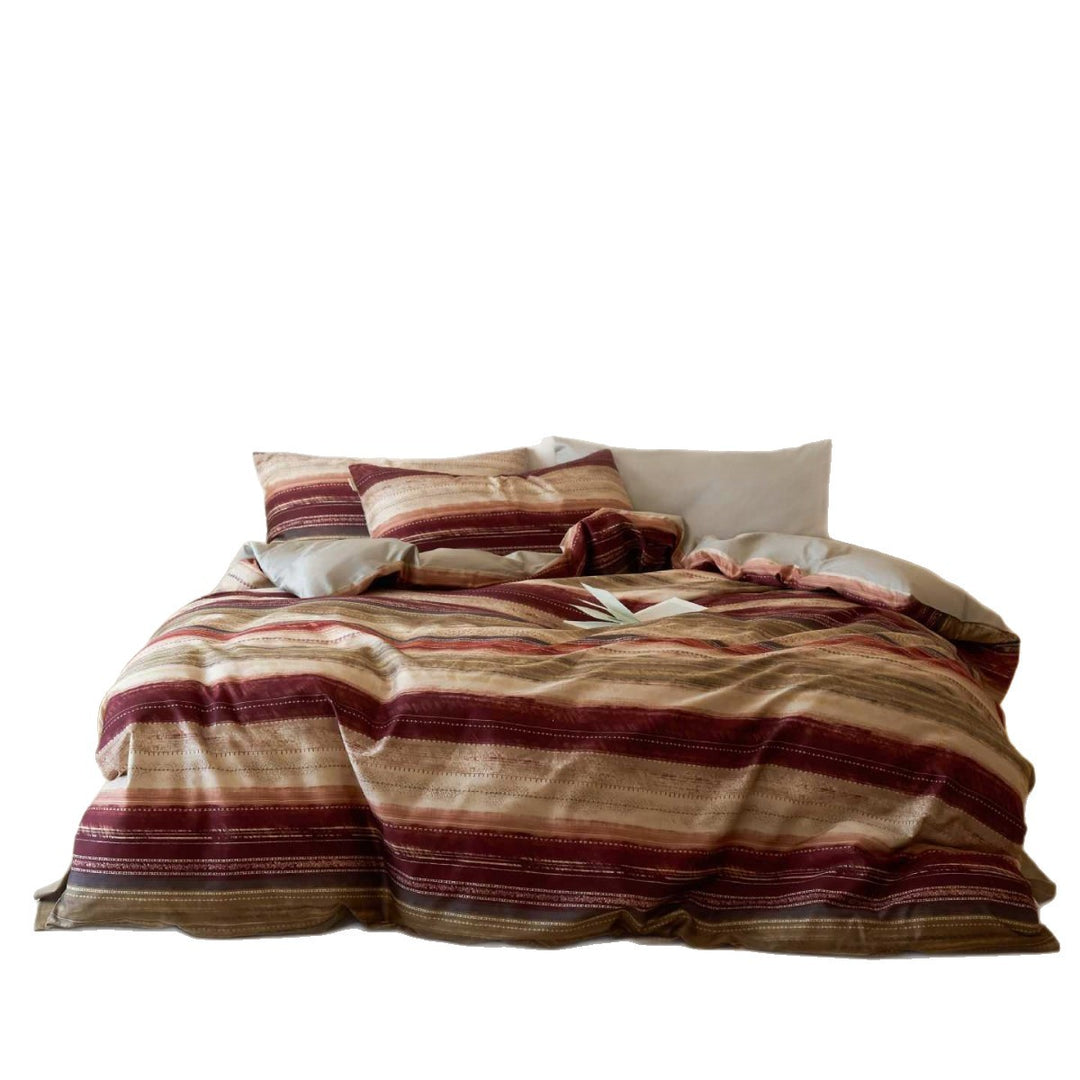 Luxuriöses Bettwäscheset aus Jacquard-Satin mit Rüschen und floralem Muster
