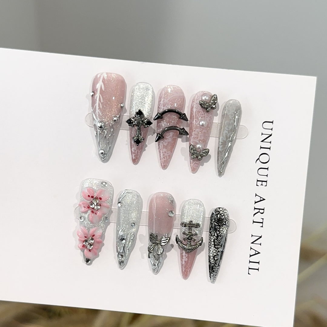 Dekoratives Press-On Nagelset