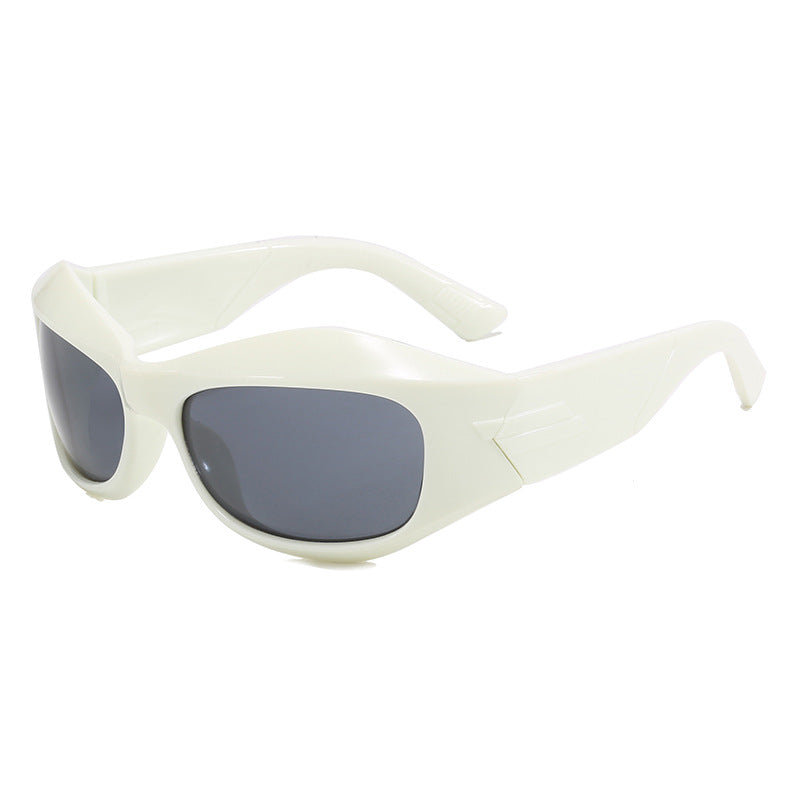 Damen Retro-Sonnenbrille im trendigen Schilddesign Karnz