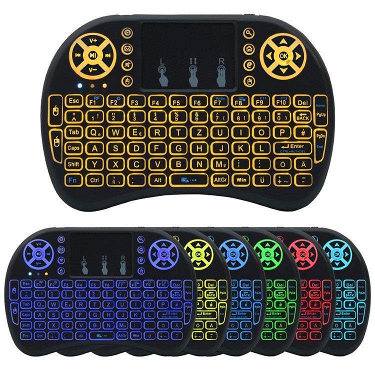 Hintergrundbeleuchtet Drahtlos Mini Tastatur mit Touchpad Karnz