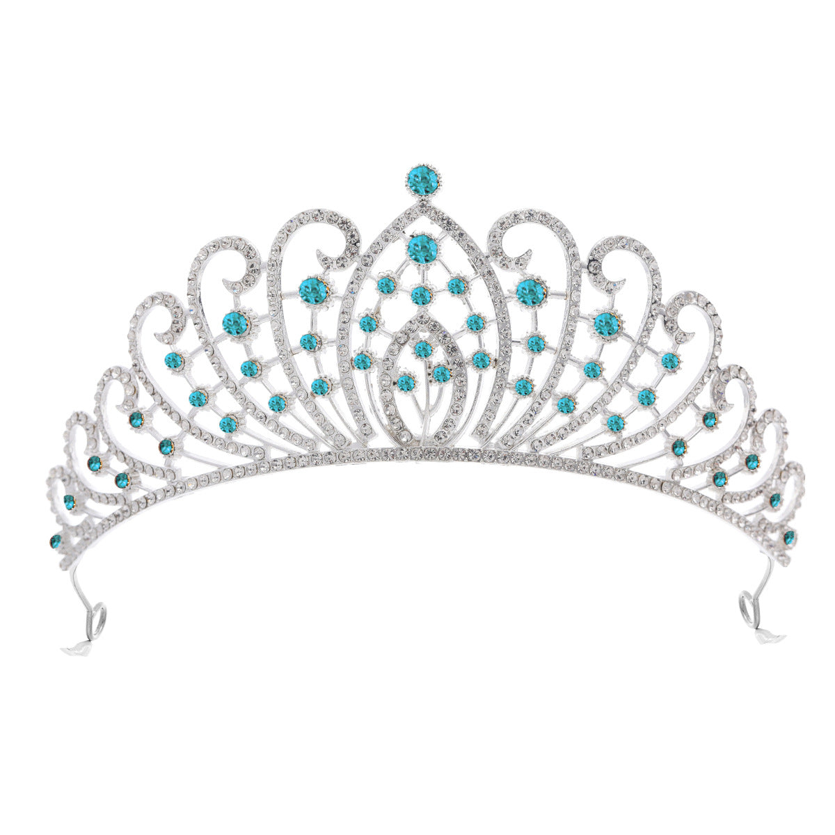 Damen Elegante Strass-Tiara mit floralen Details Karnz
