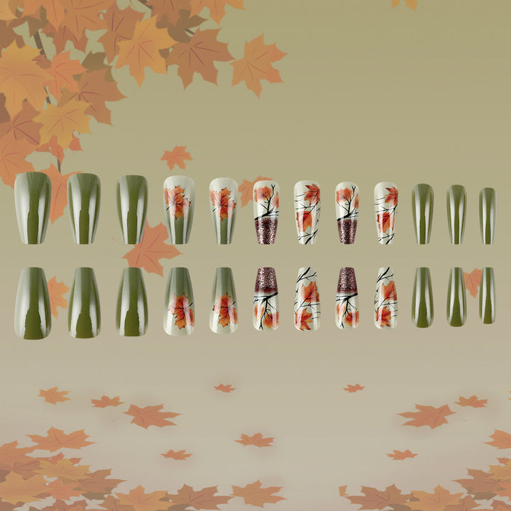 Herbstblatt-Themen Press-On Nagelkunst Karnz