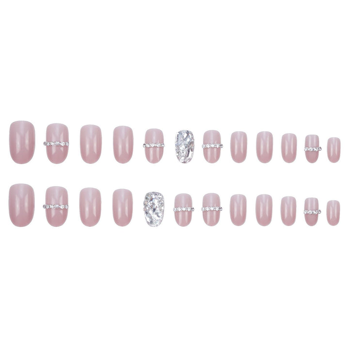 Glamouröse Strass-geprägte Press-On Nagelset Karnz