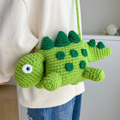 Dinosaur-Themen Häkel Mini-Handtasche
