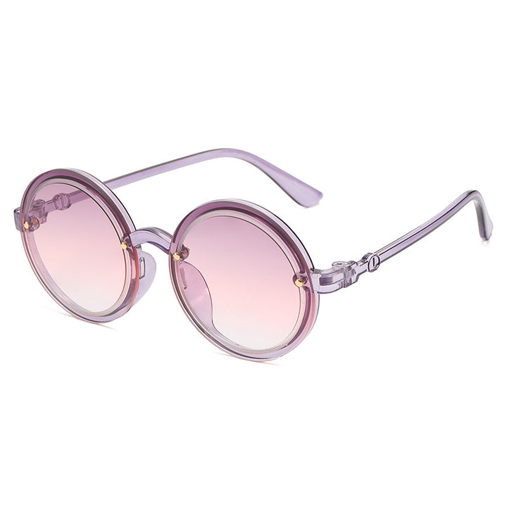 Damen Runde Sonnenbrille mit transparentem Rahmen Karnz