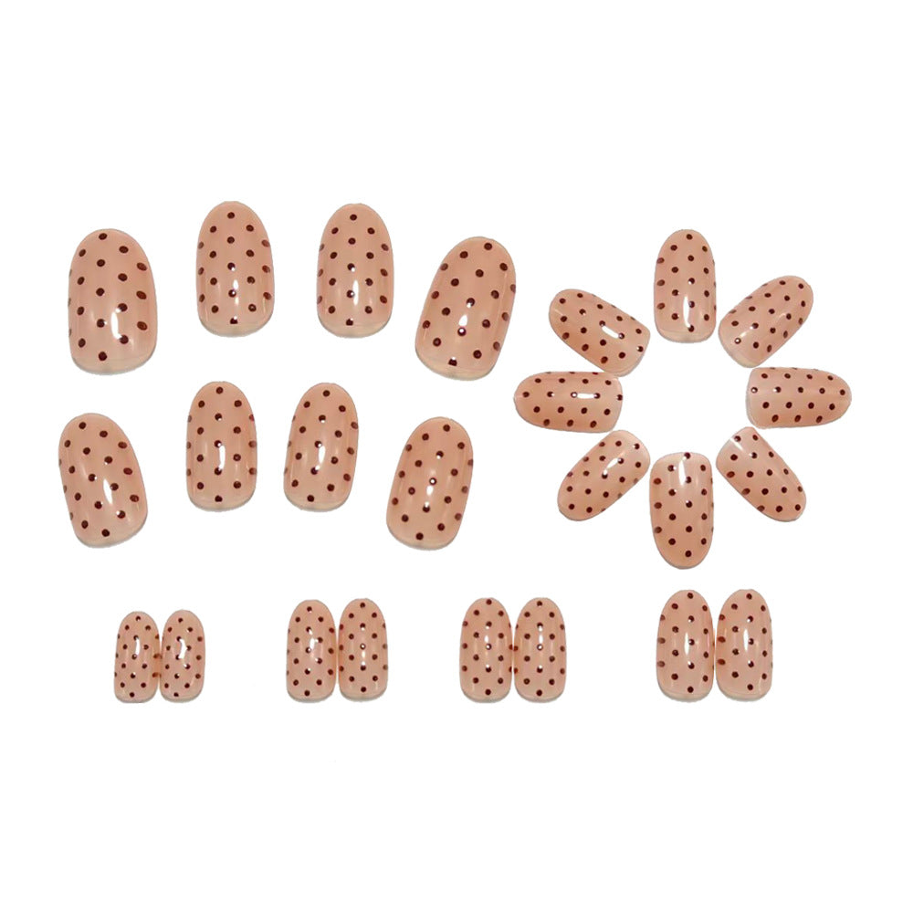 Kunstnagel-Set mit Stilvollem Polka-Dot Design Karnz