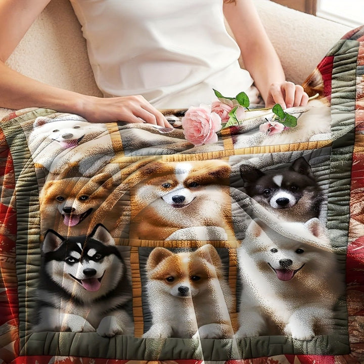Plüsch Hundedruck Wurfdecke