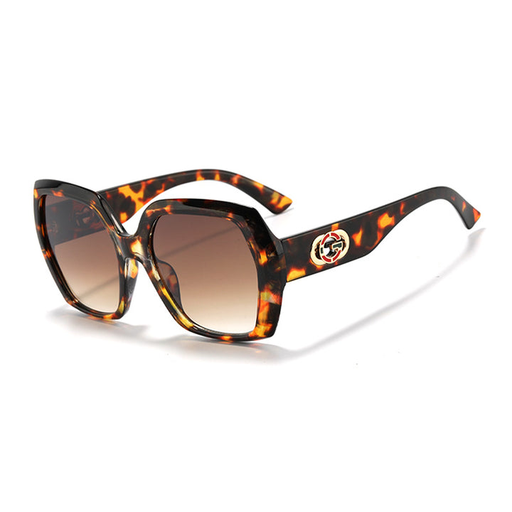 Fette oversized hexagonale Sonnenbrille