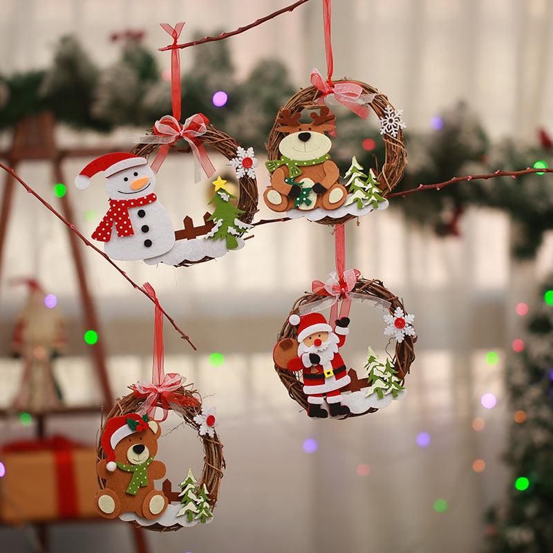 Dekorativer Weihnachtskranz mit Rentier-Motiv Karnz