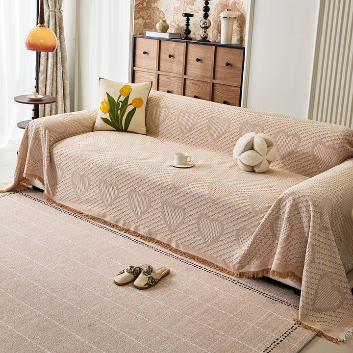 Gemütliche Herzmuster Sofa-Wurfdecke