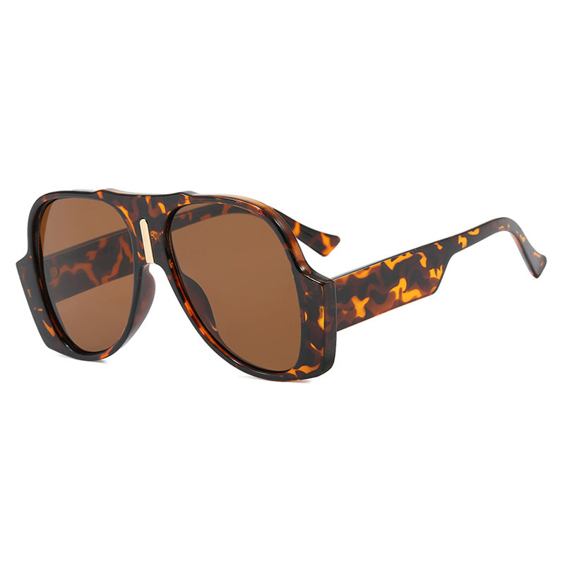 Damen quadratische Sonnenbrille mit einzigartigem tiermuster Rahmen und UV-Schutz Karnz