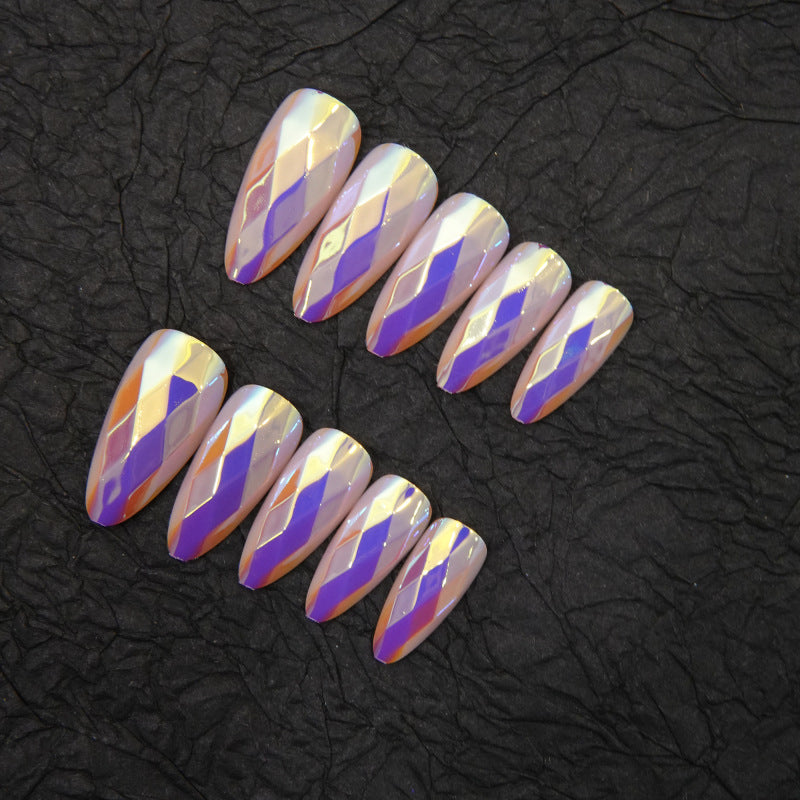 Glamouröses Diamantmuster Press-On Nagelset